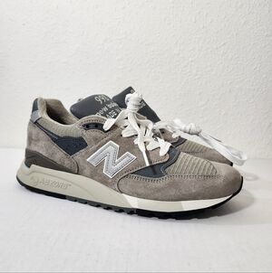 New Balance 998 Made in USA Gray Suede Mesh Sneakers Mens Size 8